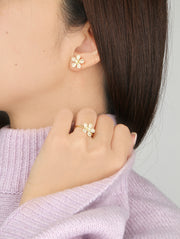 Chloris The Floral-5 Yellow Baguette Earrings