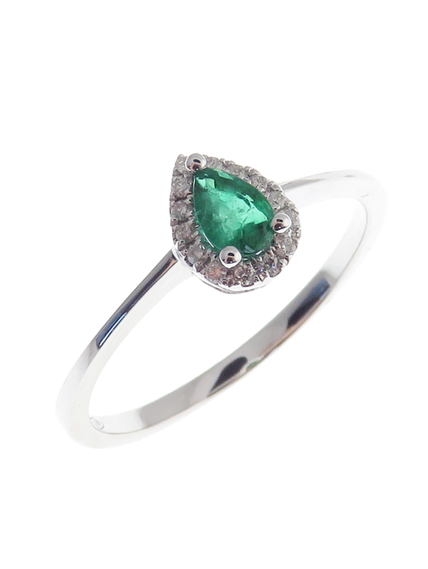 Frea Tear Diamond Round Ring