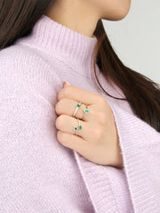 Frea Tear Diamond Round Ring