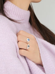Eye From the Sea Diamond Round Ring