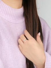 Diamond Baguette Cross-over Ring