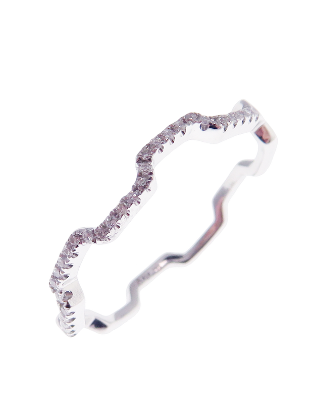 Diamond White S-wav Stack Ring