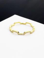Diamond Yellow S-wav Stack Ring