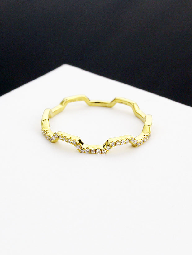 Diamond Yellow S-wav Stack Ring