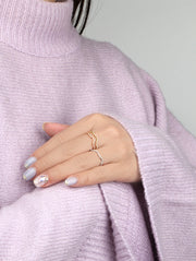 Diamond Yellow S-wav Stack Ring
