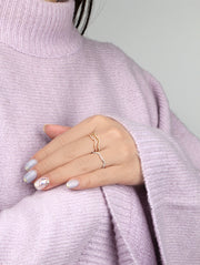 Diamond Rose S-wav Stack Ring