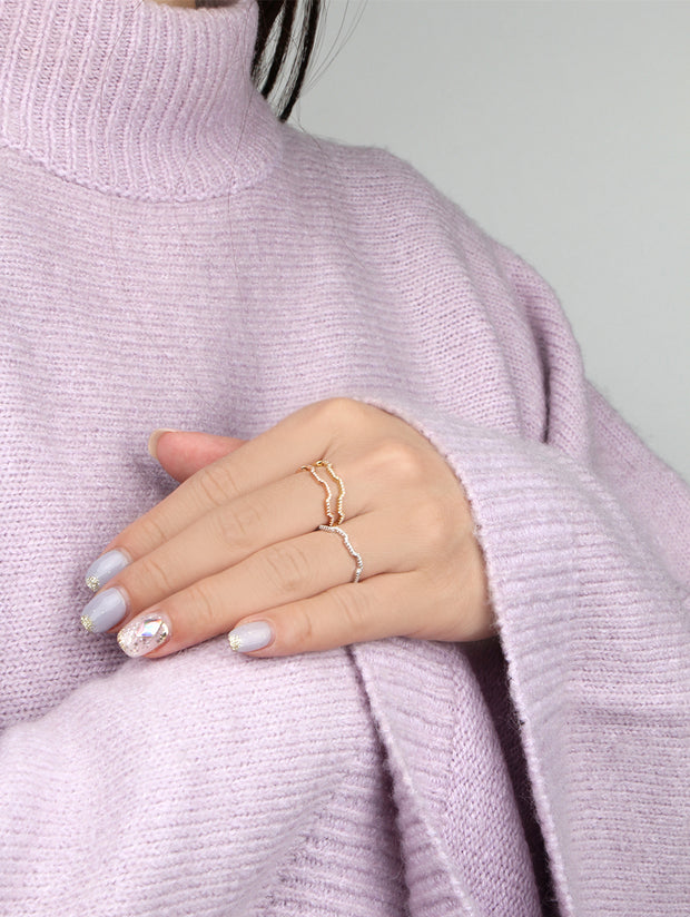 Diamond Rose S-wav Stack Ring
