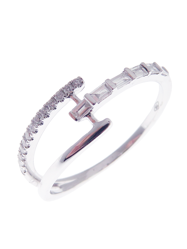 Hermes Diamond Baguette Twin Split Ring